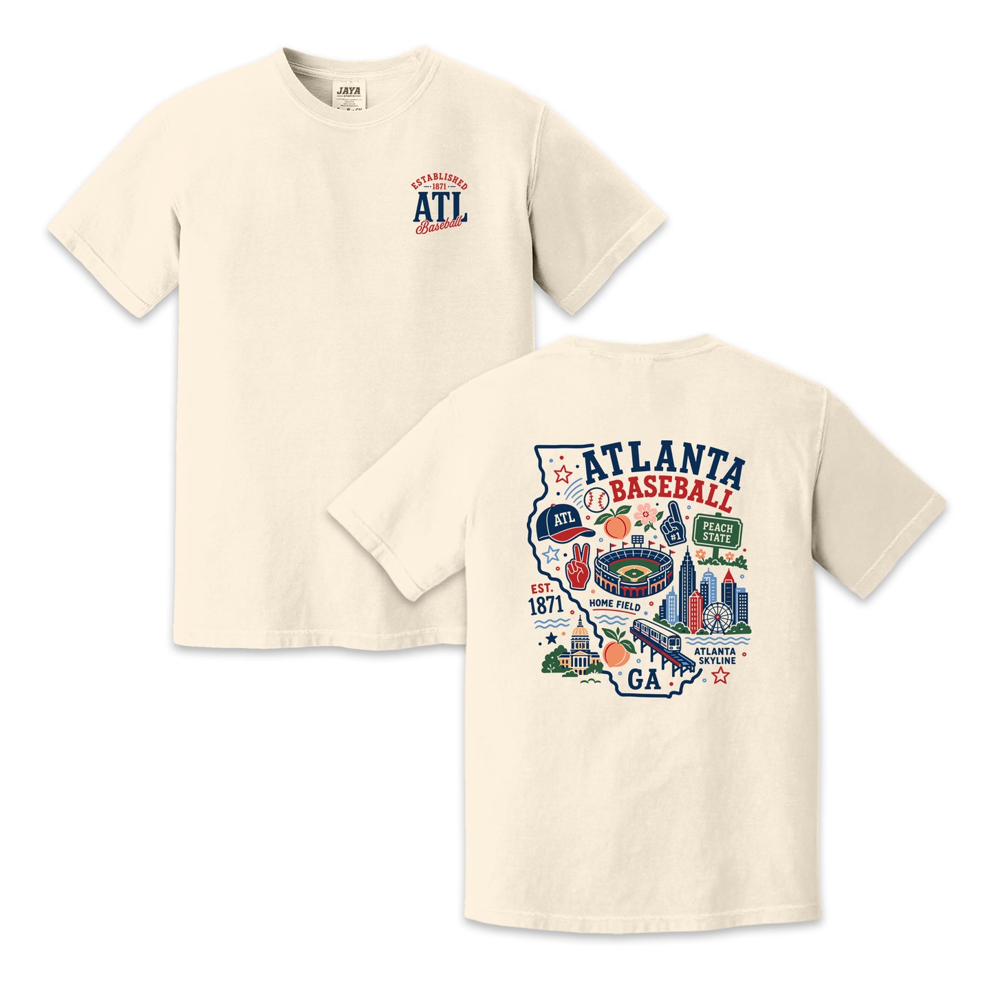 Atlanta Baseball Georgia Map T-Shirt