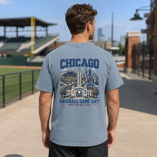 Chicago Baseball Game Day Two Sided T-Shirt