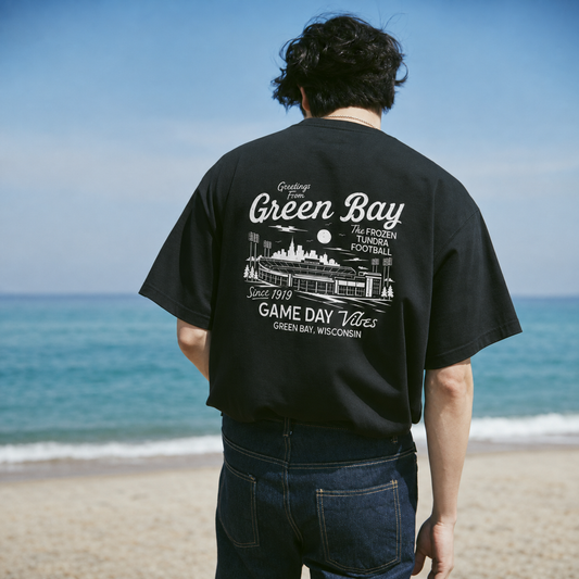 Green Bay Football Game Day Vintage Graphic T-Shirt