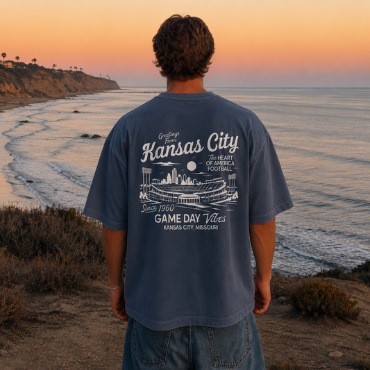 Kansas City Football Game Day Vintage Graphic T-Shirt