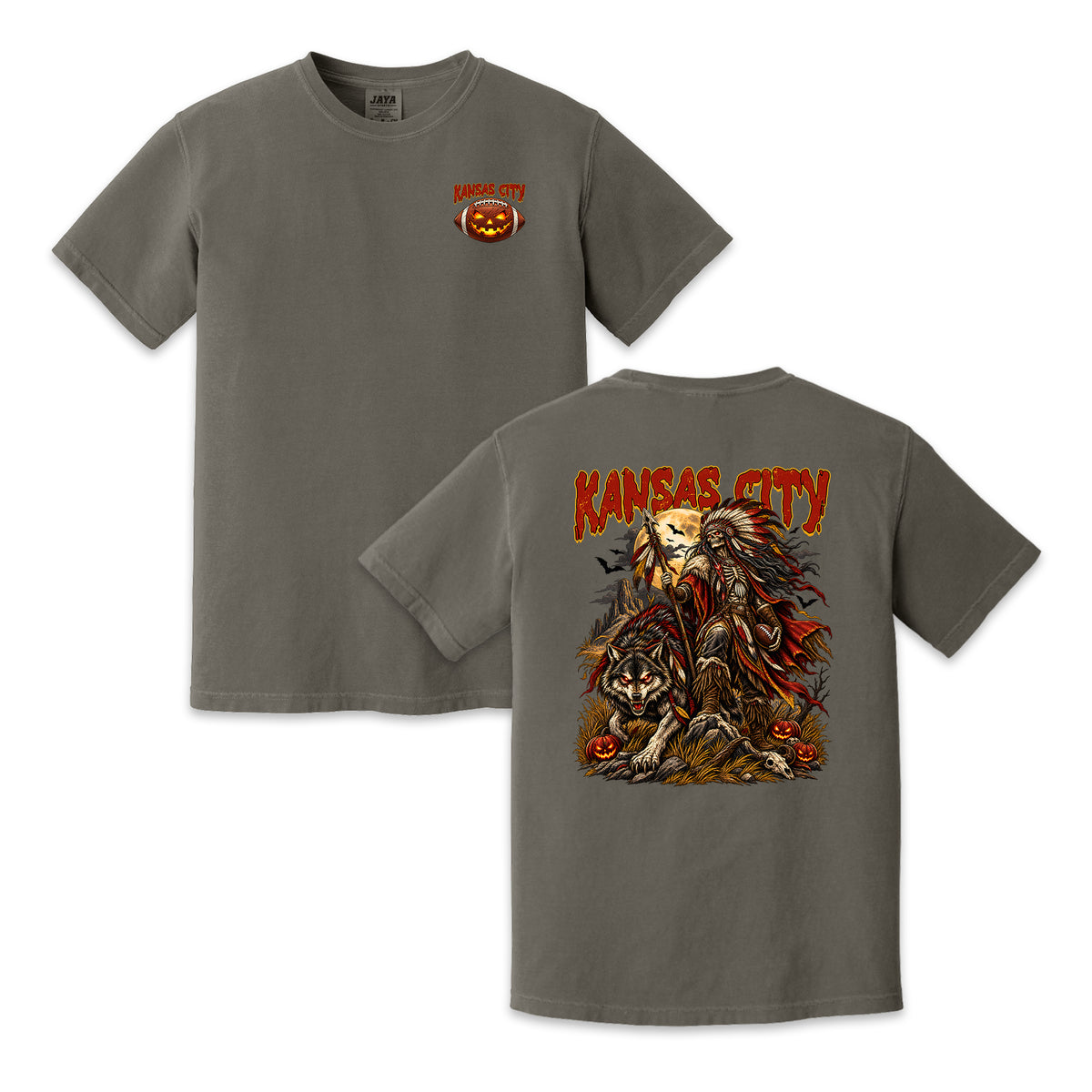 Kansas City Football Halloween Vintage Graphic T-Shirt