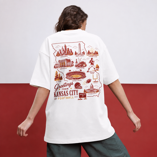 Kansas City Football Missouri Map Graphic T-Shirt