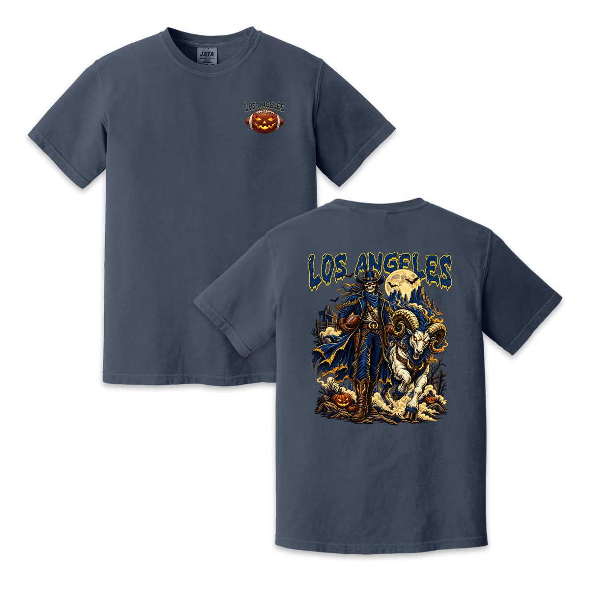 Los Angeles Football Halloween Ram Vintage Graphic T-Shirt