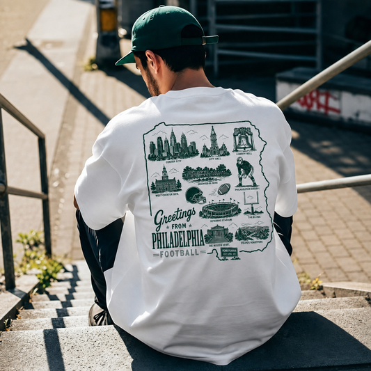 Philadelphia Football Pennsylvania Map Graphic T-Shirt