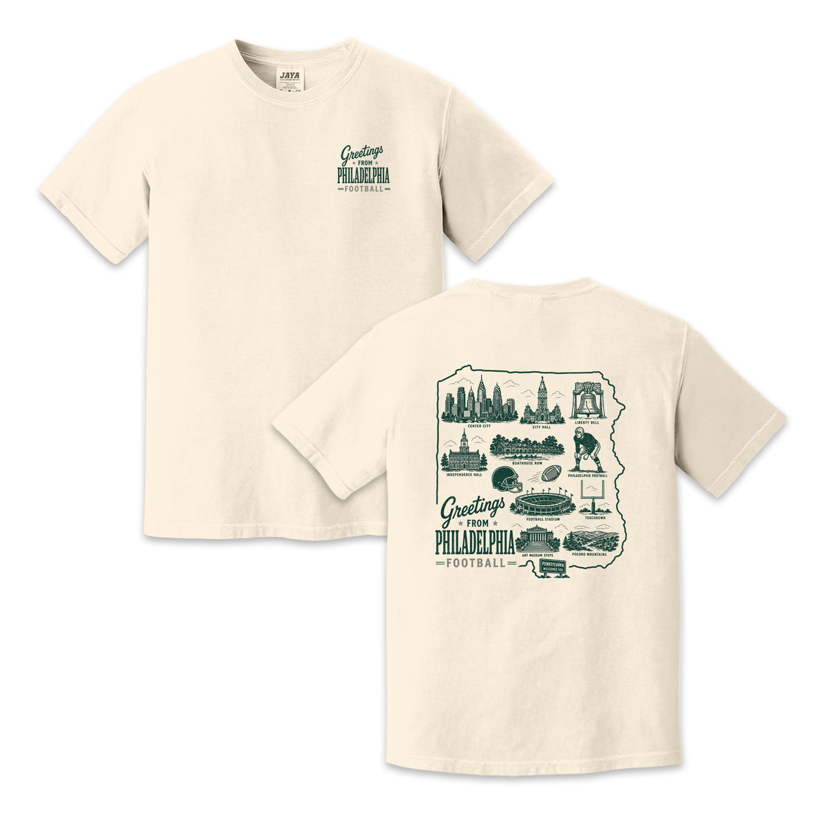 Philadelphia Football Pennsylvania Map Graphic T-Shirt