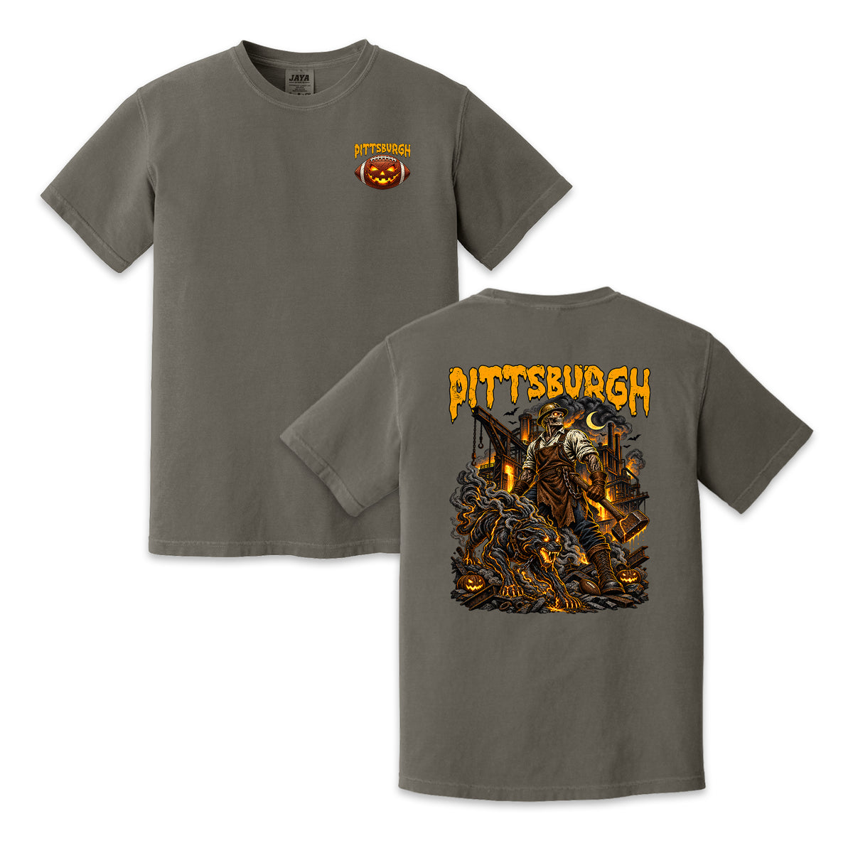 Pittsburgh Football Halloween Steelworker Vintage Graphic T-Shirt