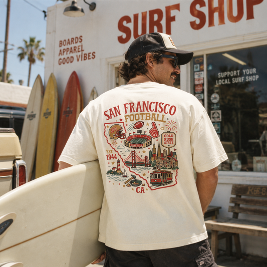San Francisco Football California Map Graphic T-Shirt