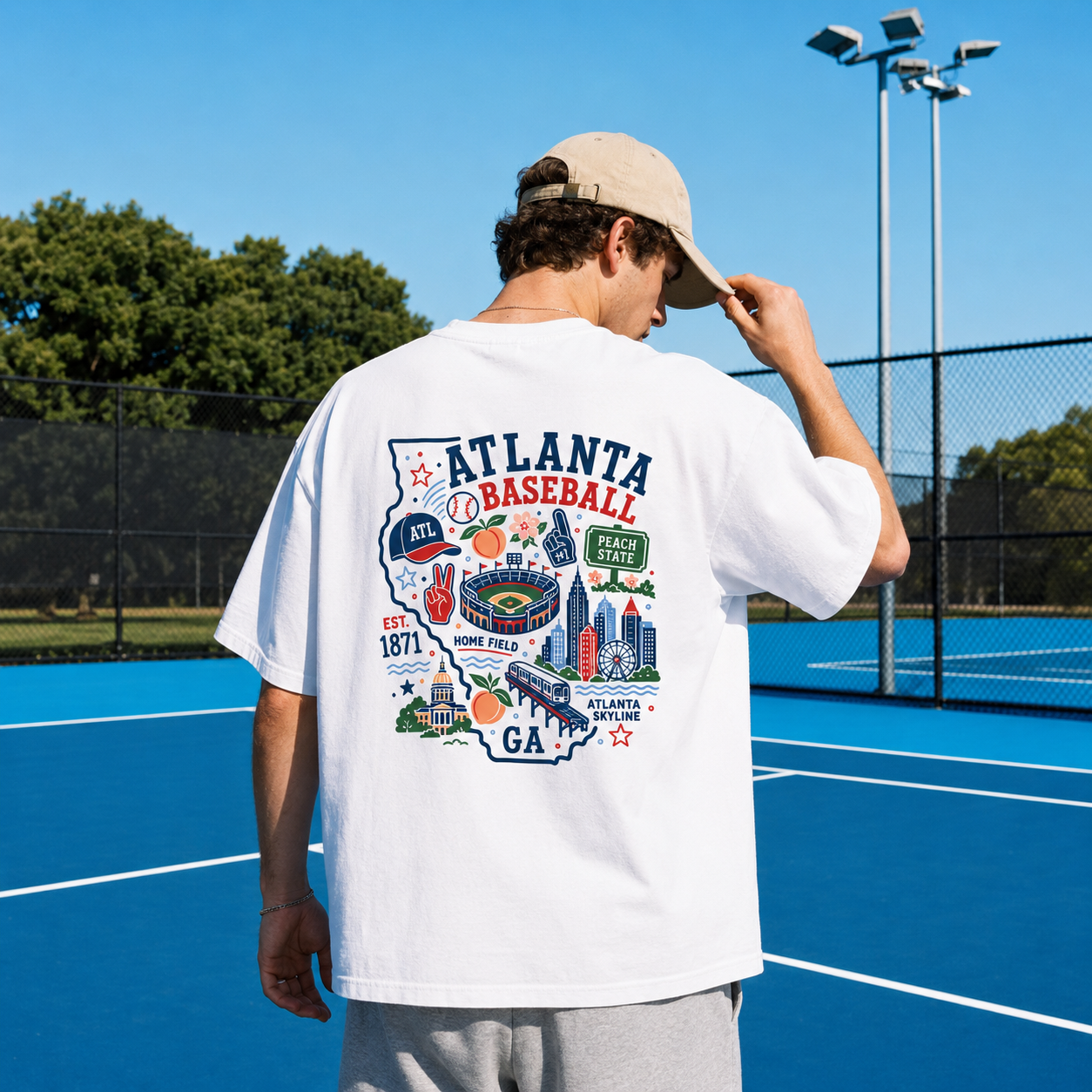 Atlanta Baseball Georgia Map T-Shirt