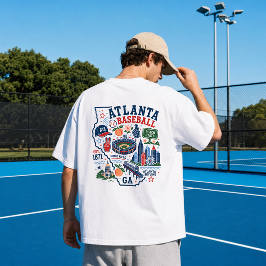 Atlanta Baseball Georgia Map T-Shirt