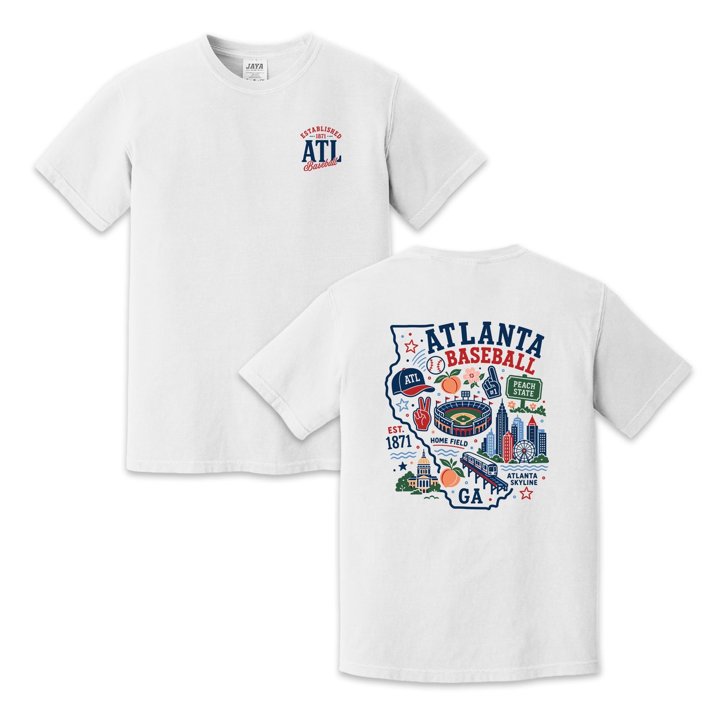Atlanta Baseball Georgia Map T-Shirt