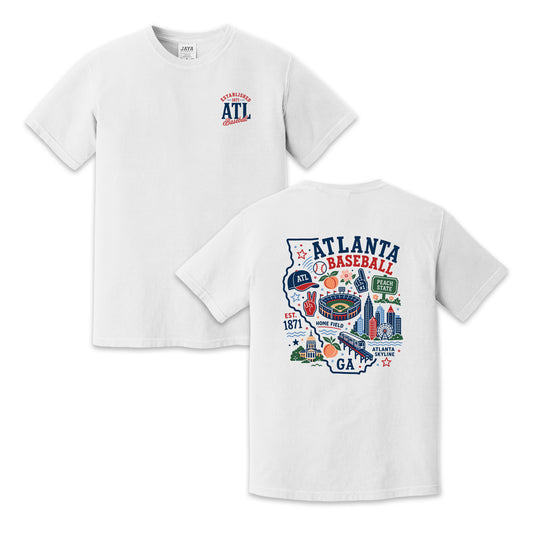 Atlanta Baseball Georgia Map T-Shirt