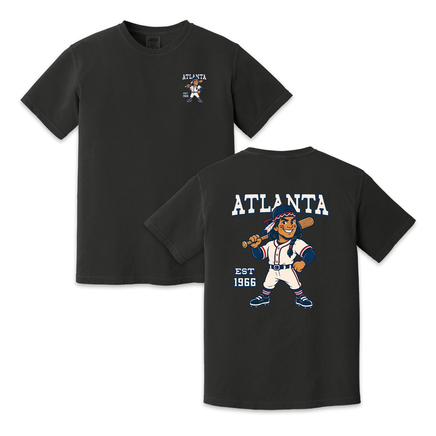 Atlanta Baseball Retro Mascot Two-Sided T-Shirt, Vintage City Sports Graphic Tee for Baseball Fans