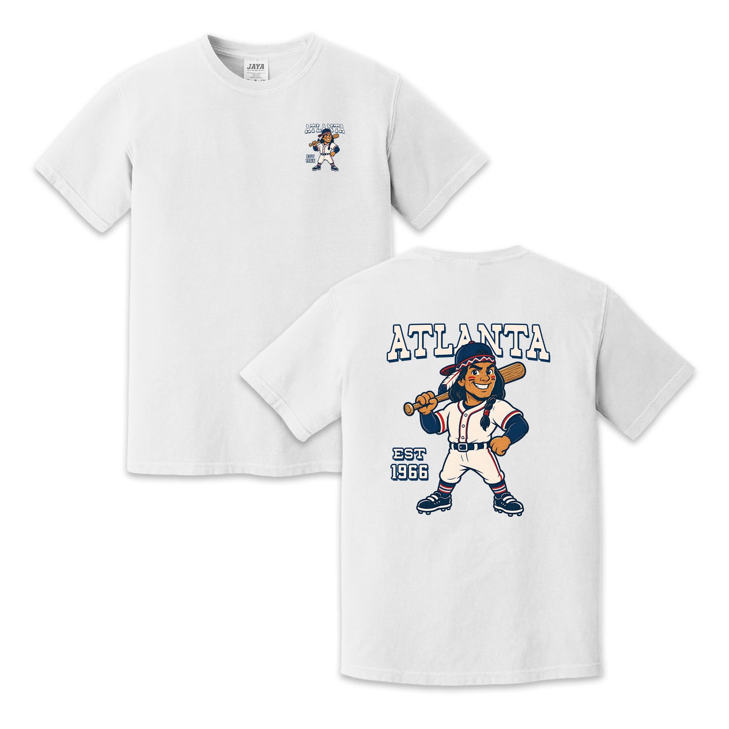 Atlanta Baseball Retro Mascot Two-Sided T-Shirt, Vintage City Sports Graphic Tee for Baseball Fans