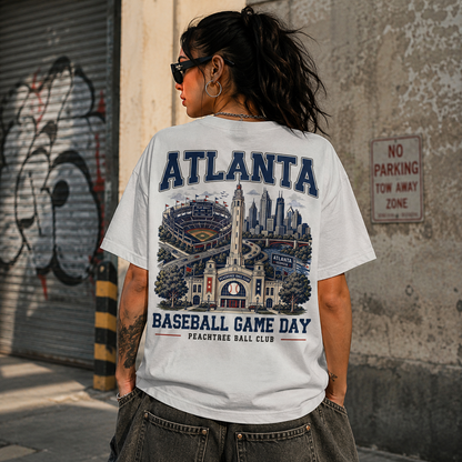 Atlanta Baseball Game Day Two Sided T-Shirt