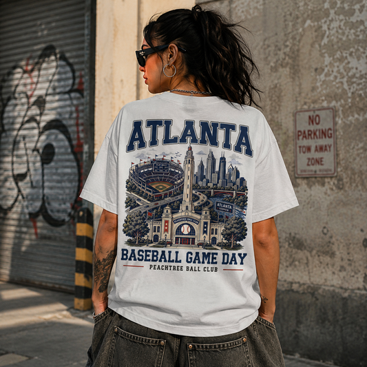 Atlanta Baseball Game Day Two Sided T-Shirt