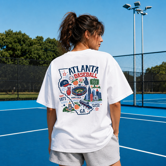 Atlanta Baseball Georgia Map T-Shirt