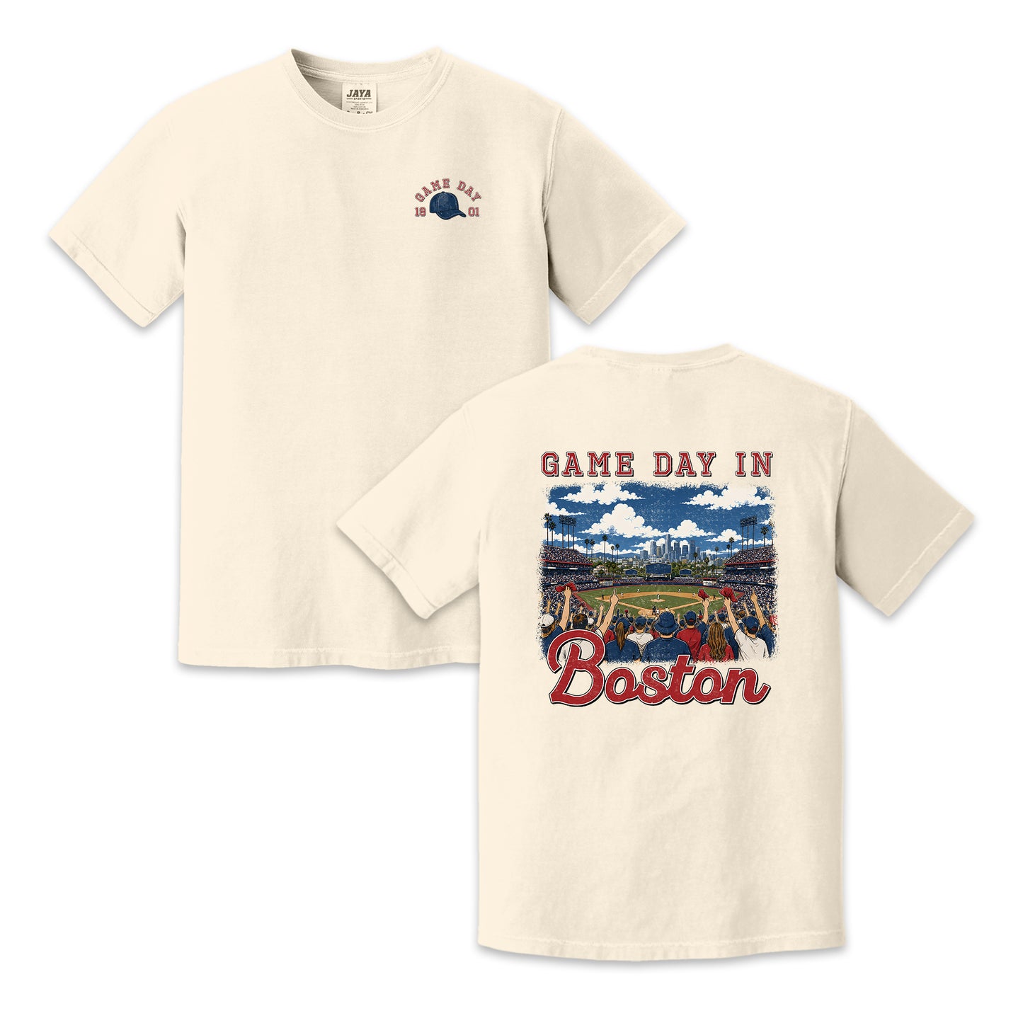 Vintage Boston Baseball Game Day Stadium Crowd T-Shirt