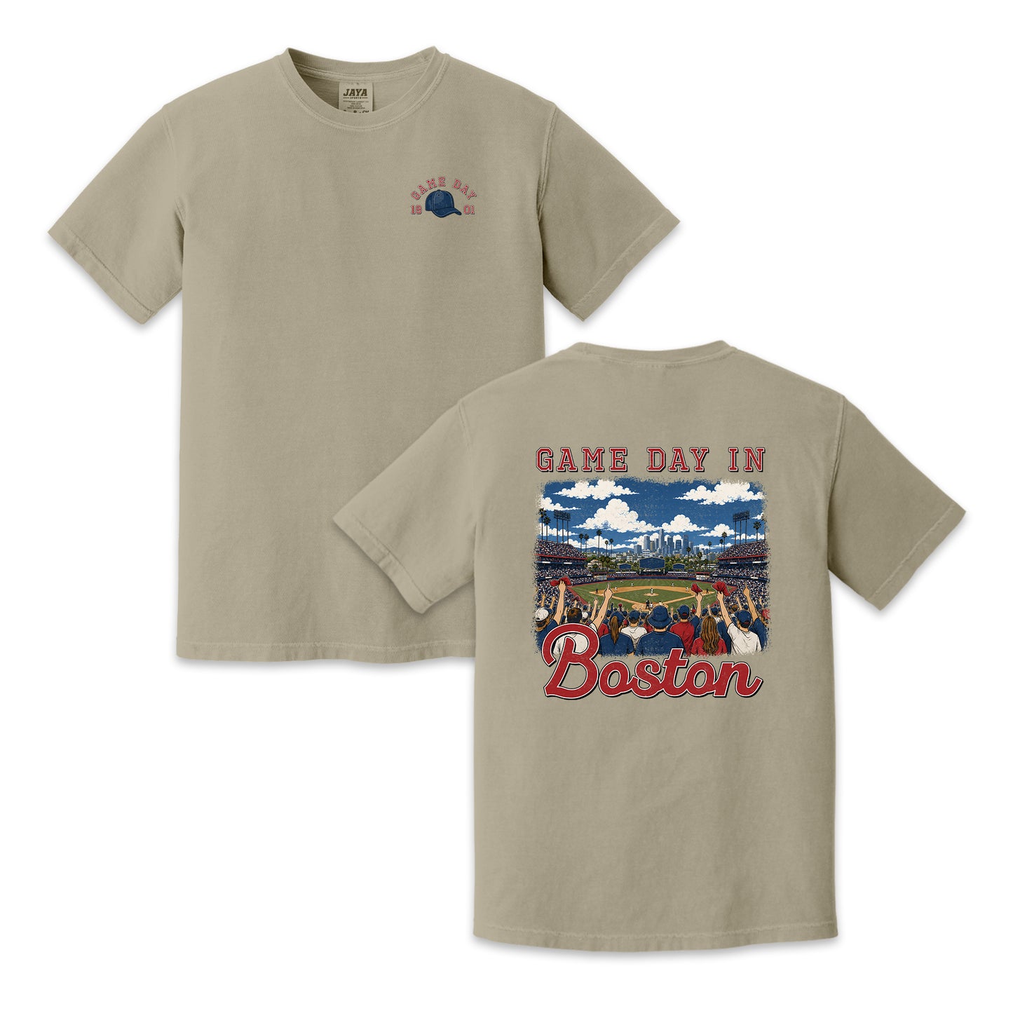 Vintage Boston Baseball Game Day Stadium Crowd T-Shirt