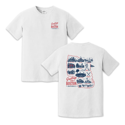 Boston Baseball Massachusetts Map T-Shirt