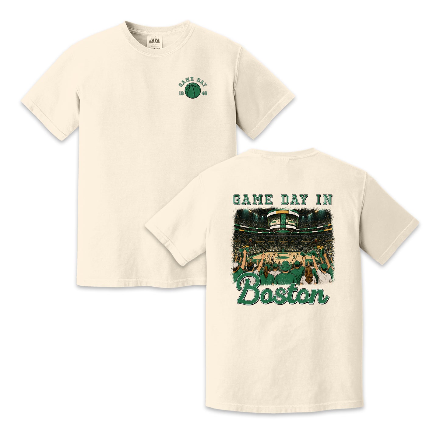 Vintage Boston Basketball Game Day Arena Crowd T-Shirt