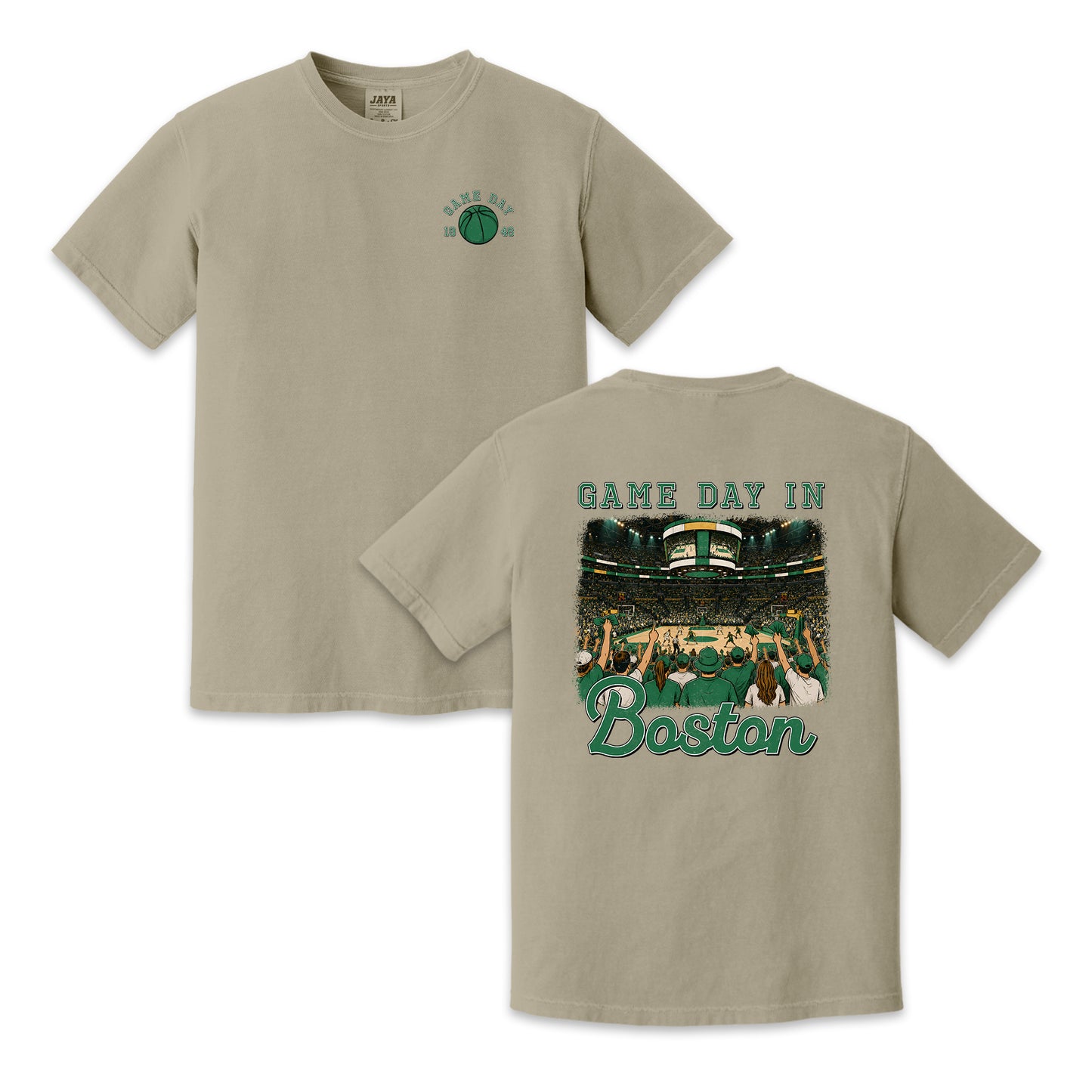 Vintage Boston Basketball Game Day Arena Crowd T-Shirt