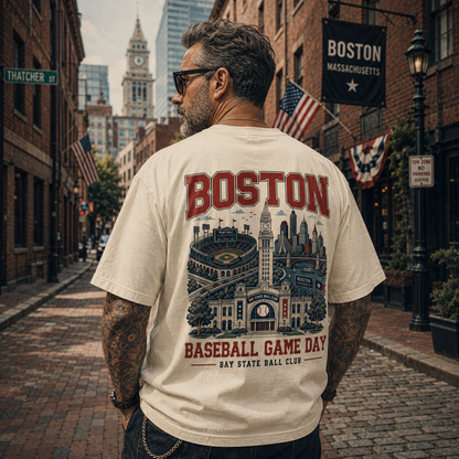 Boston Baseball Game Day Two Sided T-Shirt