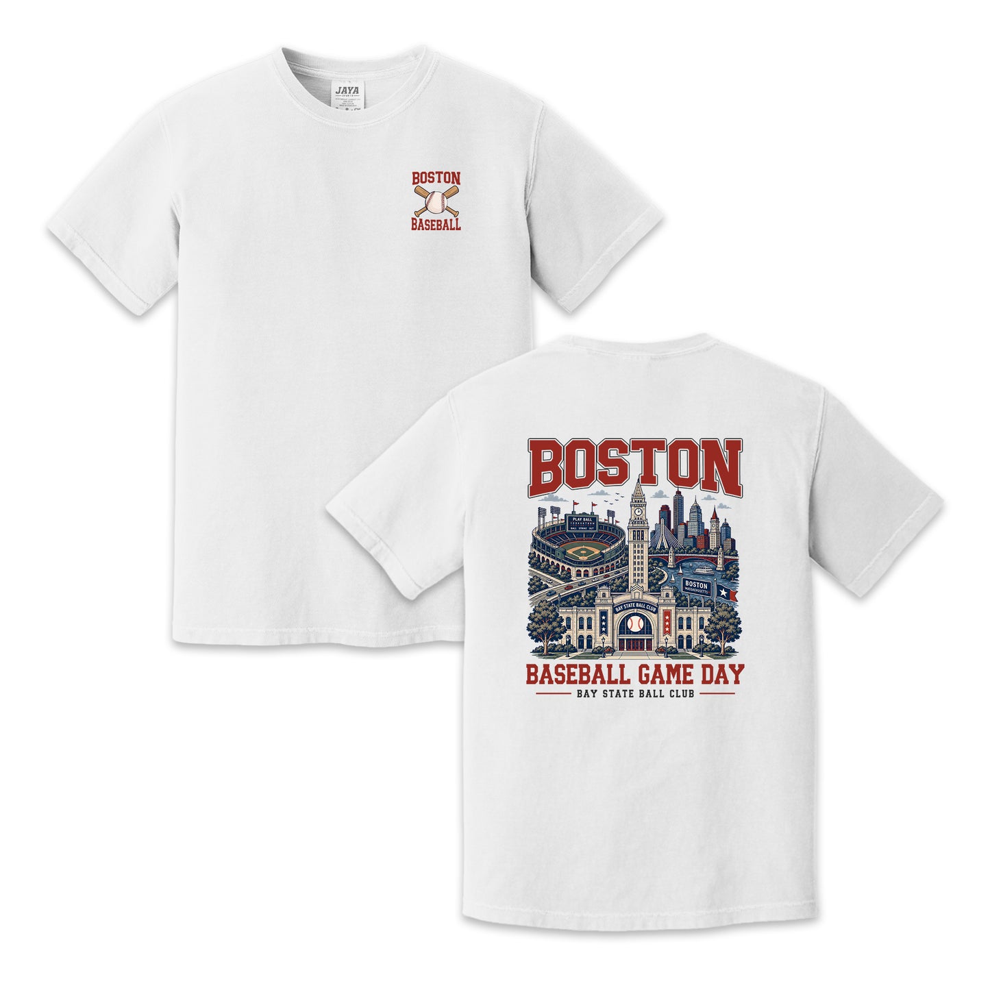 Boston Baseball Game Day Two Sided T-Shirt