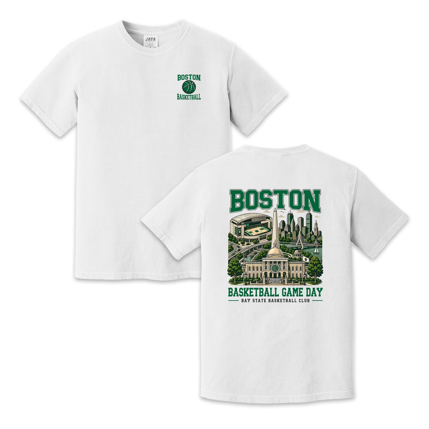 Boston Basketball Game Day Two Sided T-Shirt