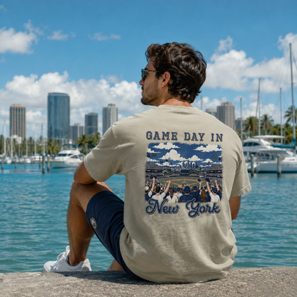 Vintage New York Baseball Game Day Stadium Crowd T-Shirt