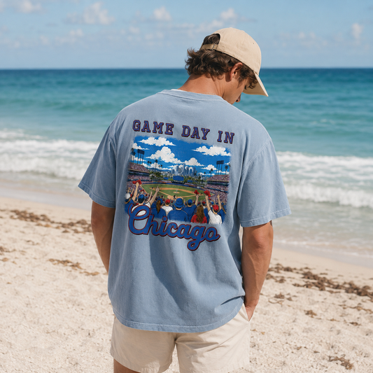 Vintage Chicago Baseball Game Day Stadium Crowd T-Shirt