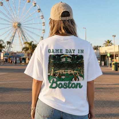 Vintage Boston Basketball Game Day Arena Crowd T-Shirt