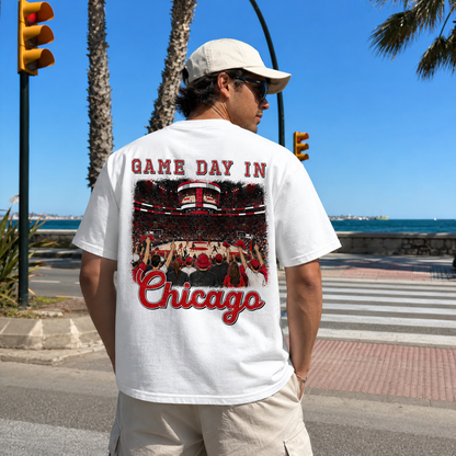 Vintage Chicago Basketball Game Day Arena Crowd T-Shirt