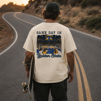 Vintage Golden State Basketball Game Day Arena Crowd T-Shirt
