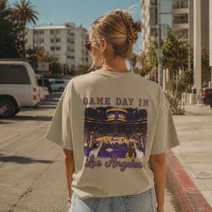 Vintage Los Angeles Basketball Game Day Arena Crowd T-Shirt