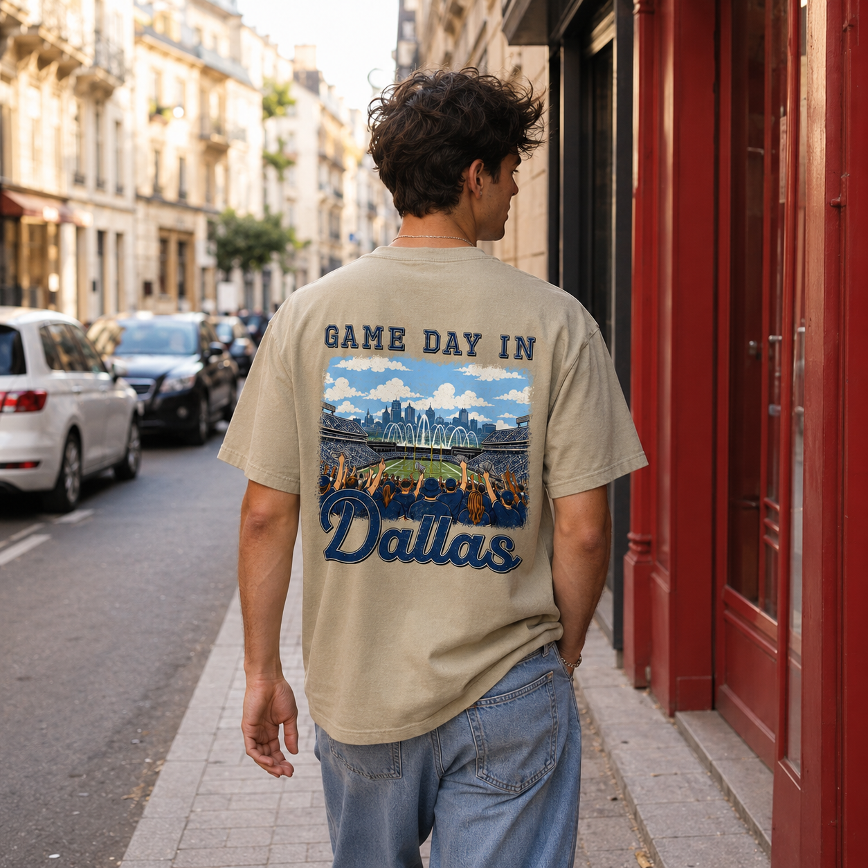 Vintage Dallas Football Game Day Stadium Crowd T-Shirt