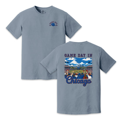 Vintage Chicago Baseball Game Day Stadium Crowd T-Shirt