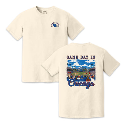 Vintage Chicago Baseball Game Day Stadium Crowd T-Shirt