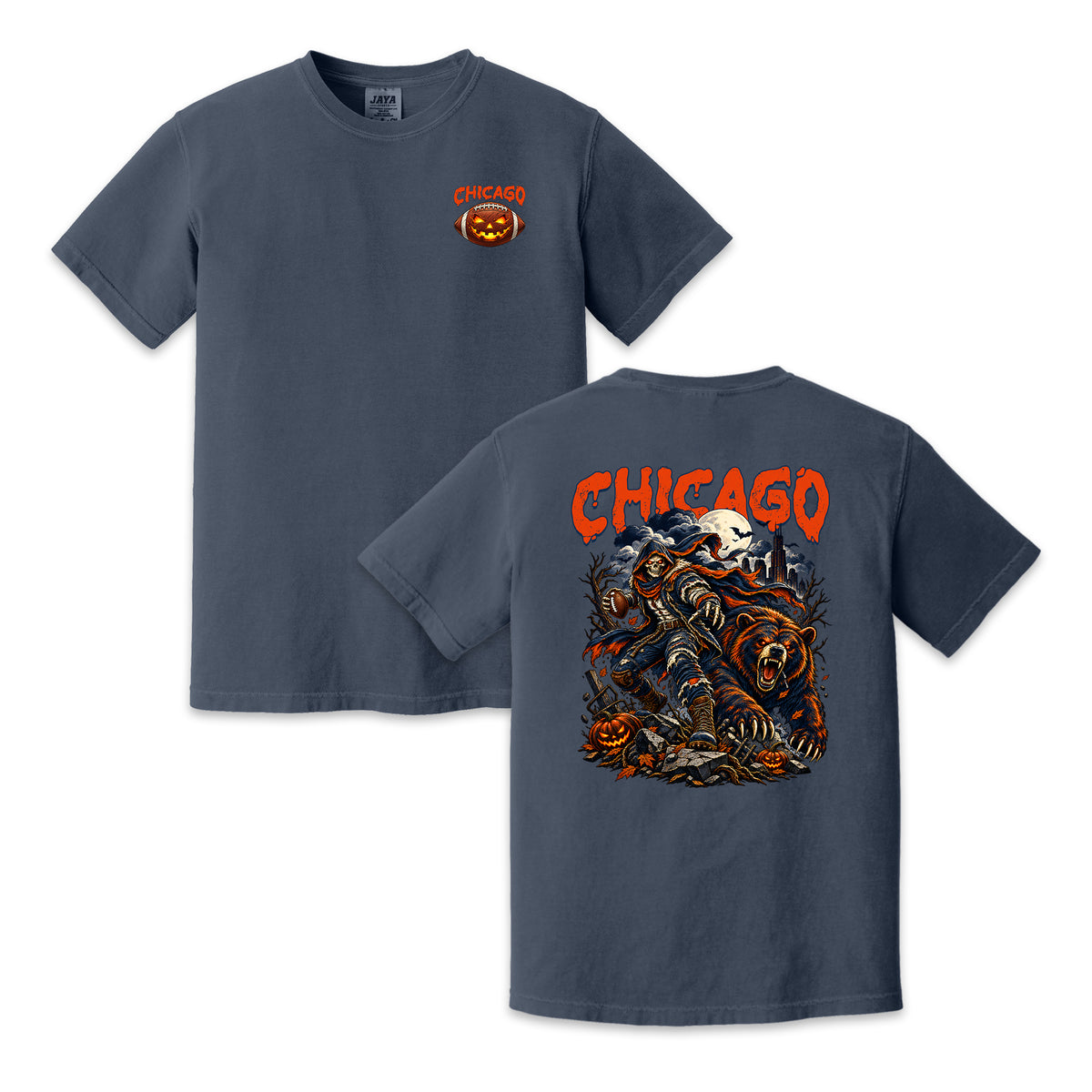 Chicago Football Halloween Vintage Graphic T-Shirt