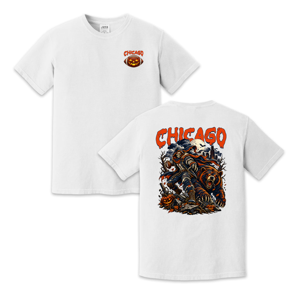 Chicago Football Halloween Vintage Graphic T-Shirt