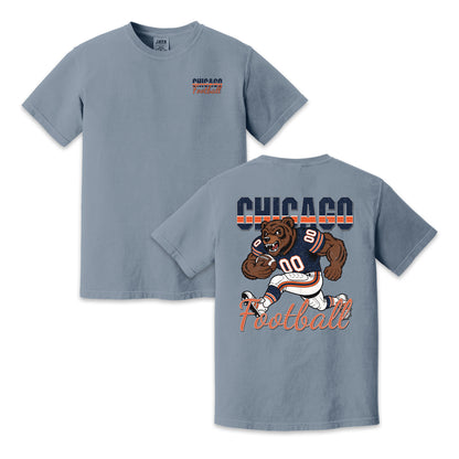 Chicago Football Bear Graphic T-Shirt, Vintage Sports City Tee for Football Fans
