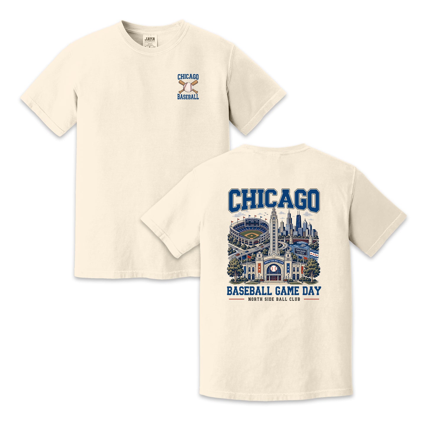 Chicago Baseball Game Day Two Sided T-Shirt