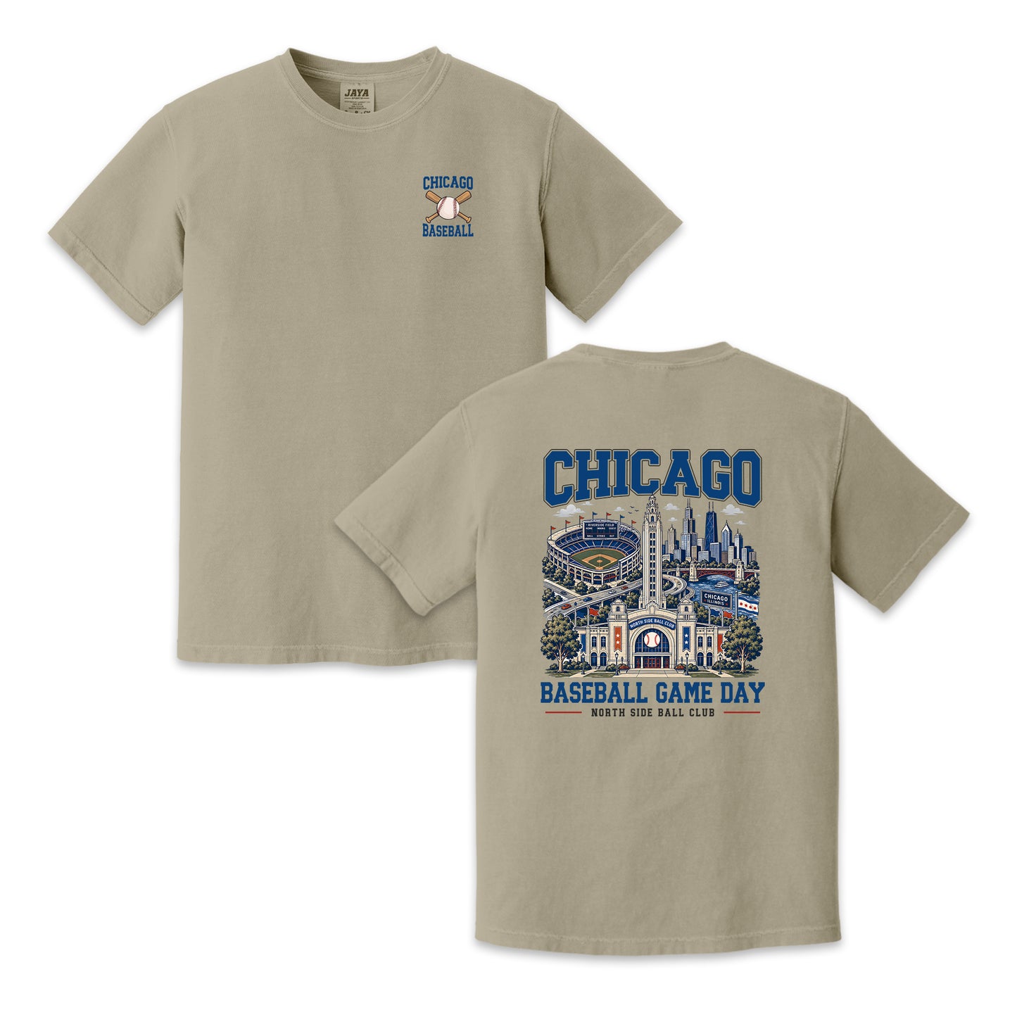 Chicago Baseball Game Day Two Sided T-Shirt