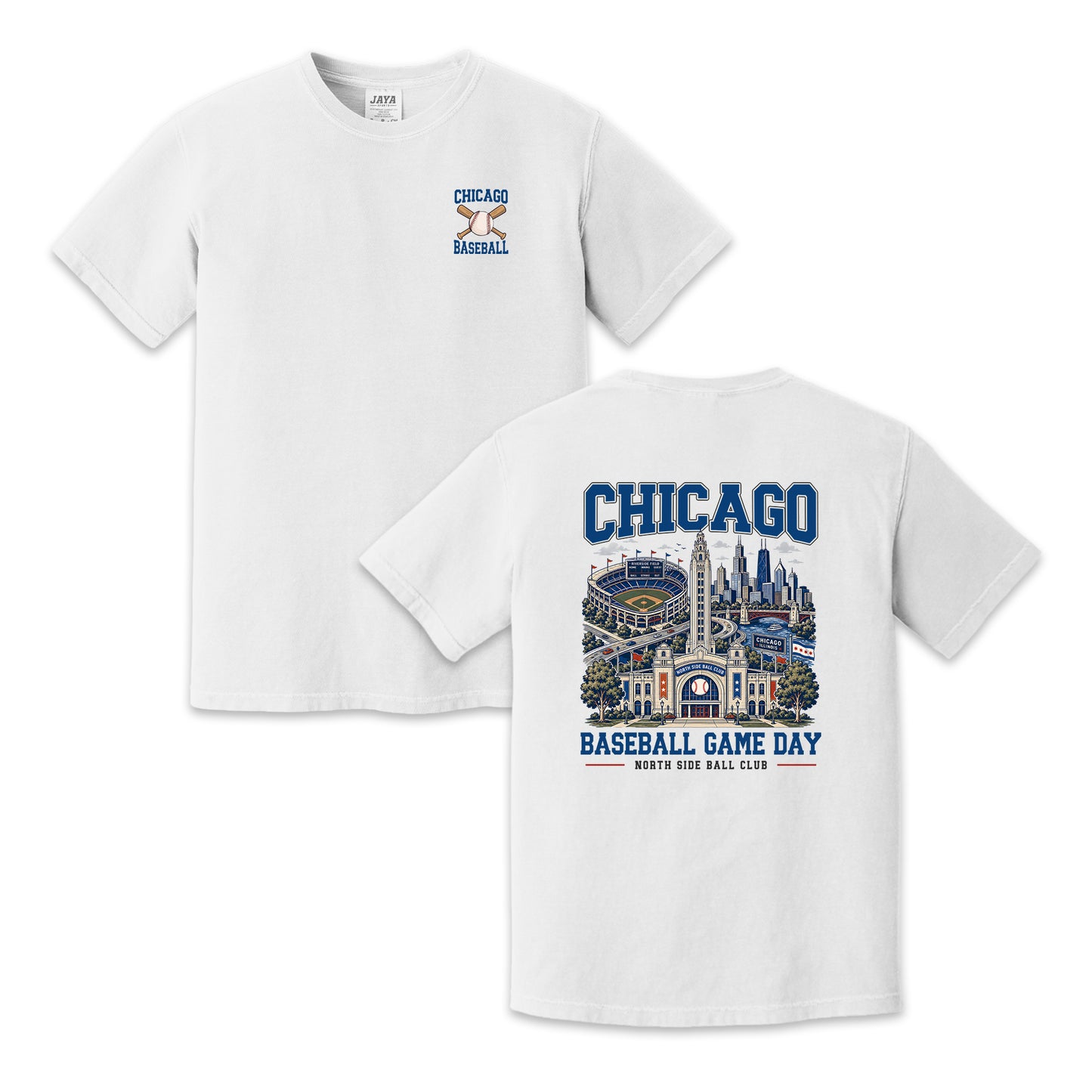 Chicago Baseball Game Day Two Sided T-Shirt