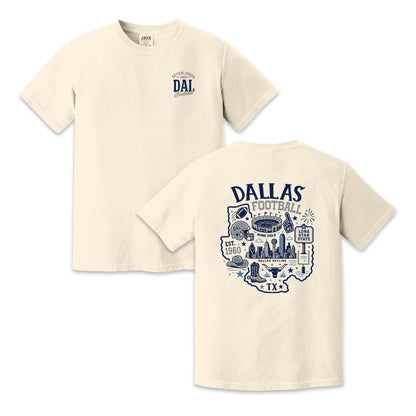 Dallas Football Texas Map Graphic T-Shirt