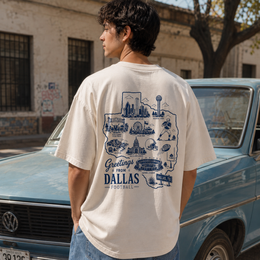 Dallas Football Texas Map Graphic T-Shirt
