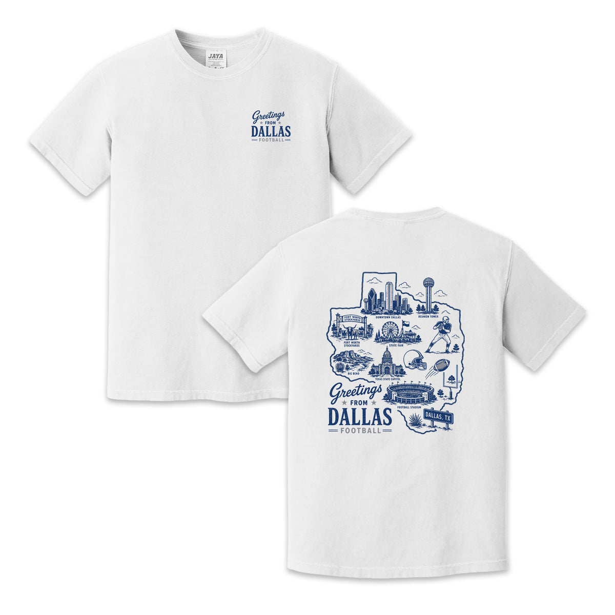 Dallas Football Texas Map Graphic T-Shirt