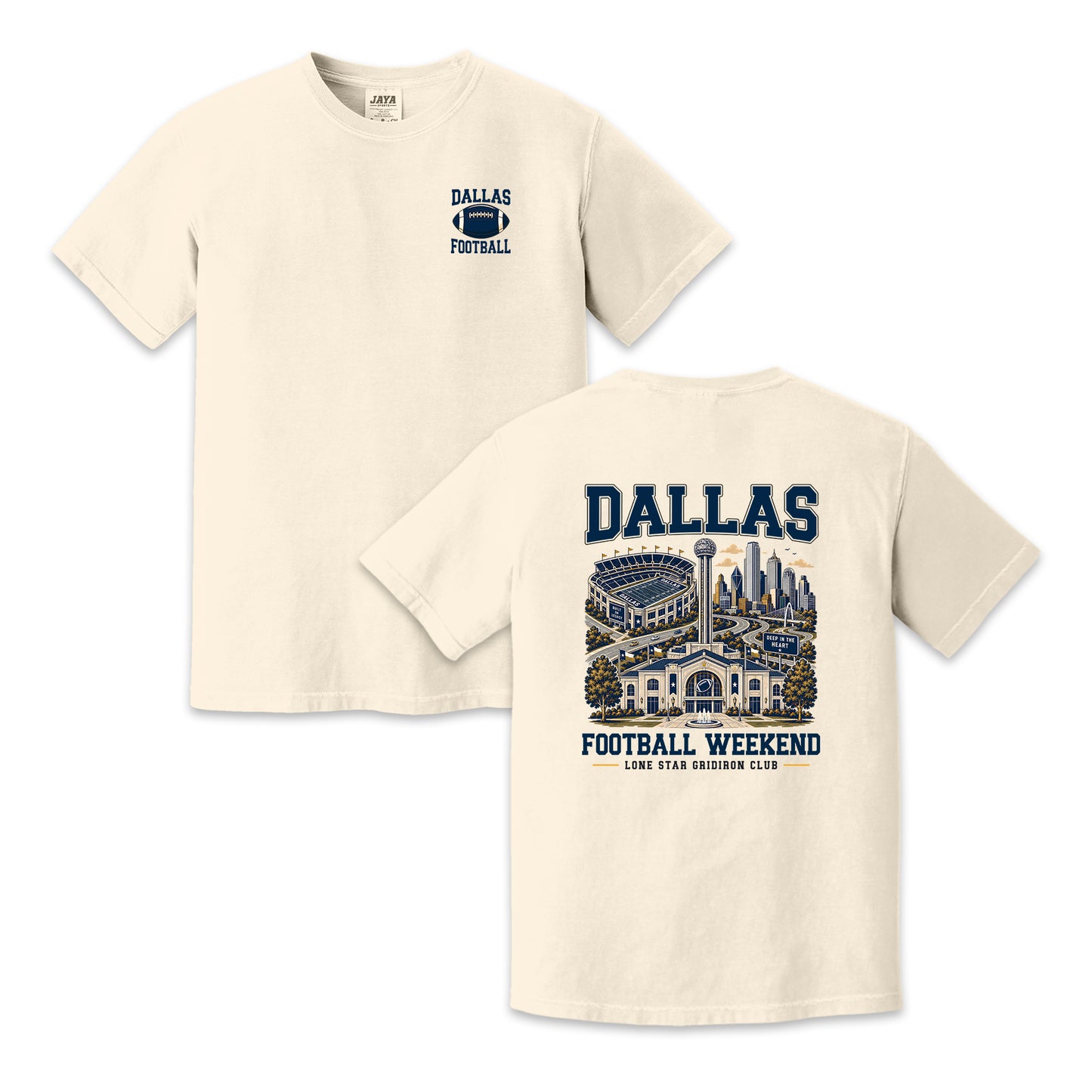 Dallas Football Weekend Two-Sided T-Shirt, City Skyline Game Day Graphic Tee