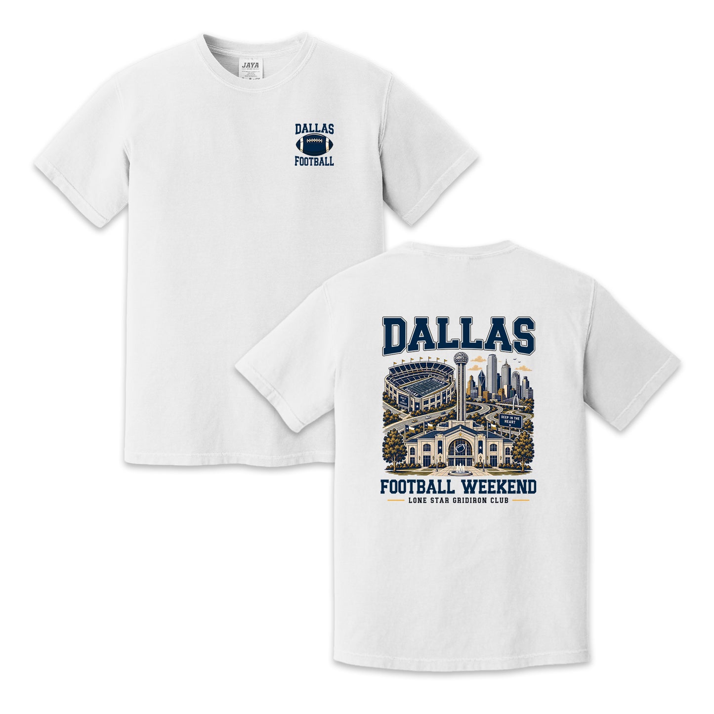 Dallas Football Weekend Two-Sided T-Shirt, City Skyline Game Day Graphic Tee