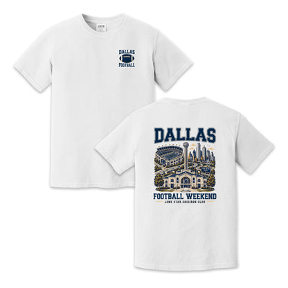 Dallas Football Weekend Two-Sided T-Shirt, City Skyline Game Day Graphic Tee