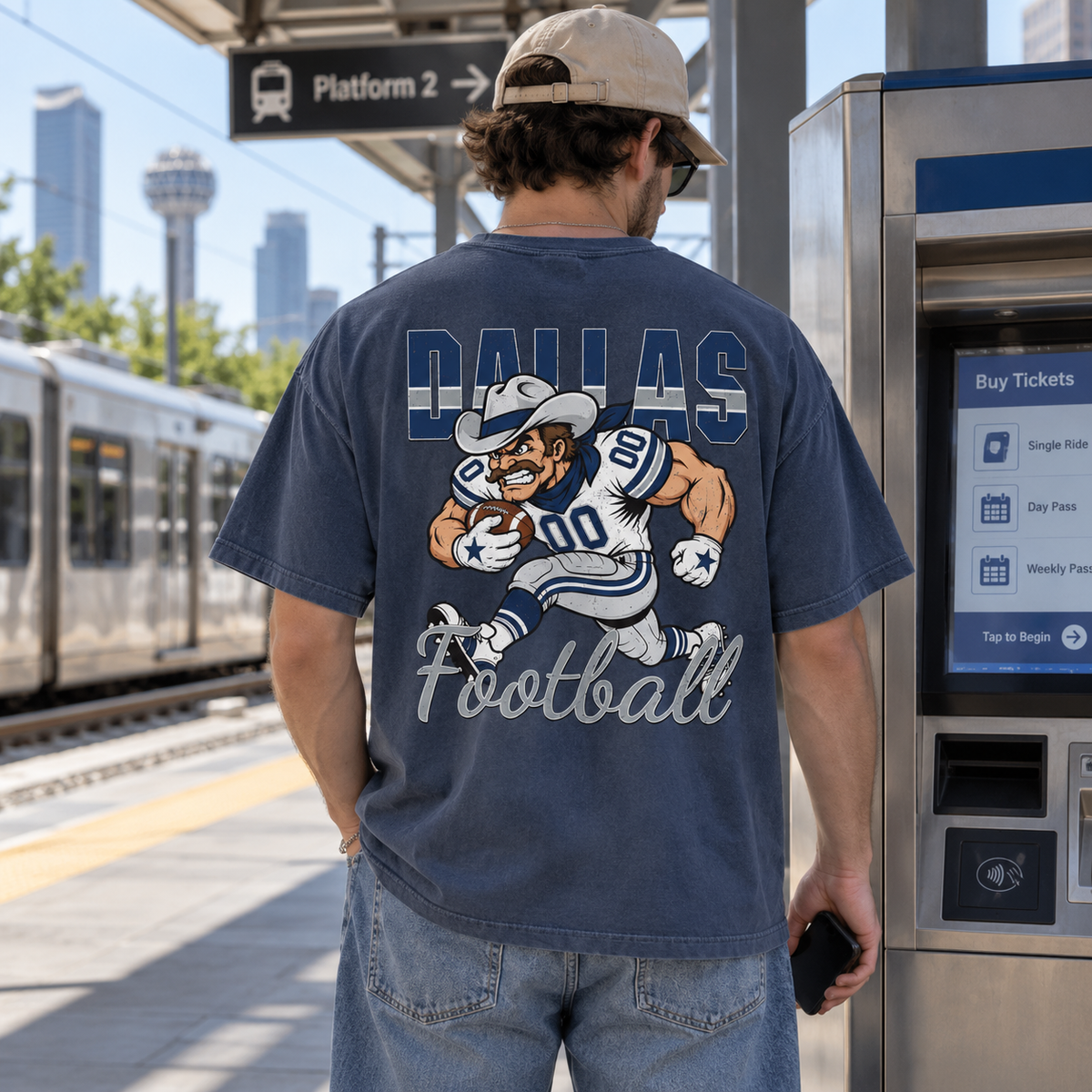 Dallas Football Cowboy Graphic T-Shirt, Vintage Sports City Tee for Football Fans